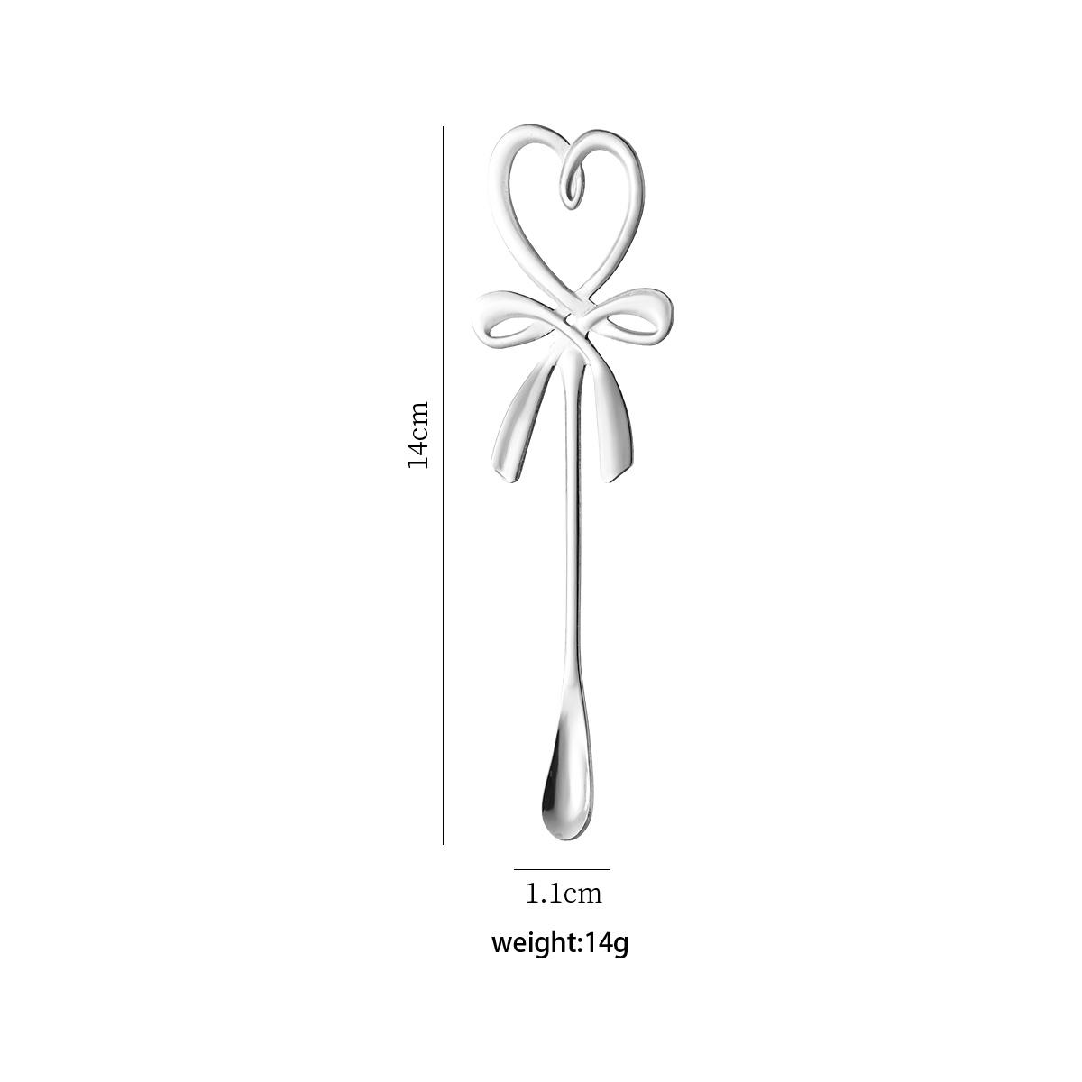 Heart-shaped stirring spoon (original steel color)