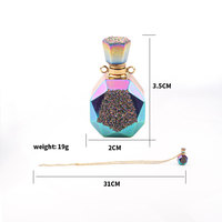 Collier pendentif bouteille de parfum en pierre de cristal à facettes pour femme
