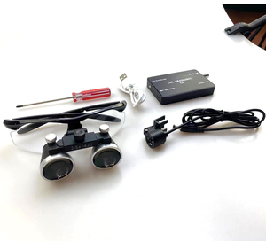 Loupes dentaires colorées 2,5X/3,5X avec lampe frontale LED rechargeable / Loupe médicale binoculaire avec <span class=keywords><strong>zoom</strong></span> - Product Image 2