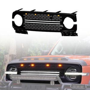 Xe sửa đổi phụ kiện cửa hàng bumpers lưới tản nhiệt <span class=keywords><strong>LED</strong></span> lưới tản nhiệt xe grills Kit với phía trước nhỏ hổ phách ánh sáng cho gwm Tank 300 - Product Image 1