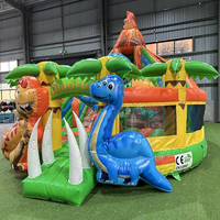 Château gonflable dinosaure en PVC avec toboggan pour enfants et adultes, jeu intérieur/extérieur