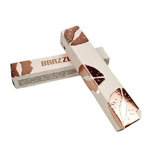 Boîte en papier brillante pour lèvres, logo personnalisé, laser, argent, cosmétique, 50 pièces