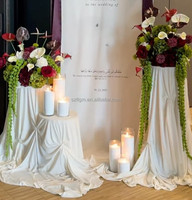 Boule de fleurs artificielles argentée pour centres de table de mariage, boule florale artificielle bordeaux, blanche et verte pour la décoration de tables de mariage, de fêtes et de banquets
