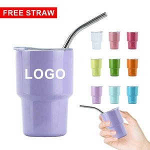 Leakproof 2oz 3oz <span class=keywords><strong>Cute</strong></span> School Vacuum Mug Stainless Steel Water Kids Mini Tumbler Shot Copos de vidro com tampas e canudos - Product Image 1