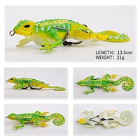 Nouvelles leurres de pêche à motif Gecko, appât souple 135mm/21g, caméléon avec hameçon, appât artificiel en gel de silice pour le bar