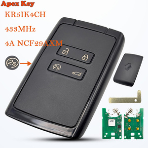 Clé de voiture à distance 433 MHz avec puce 4A KR5IK4CH-01 pour Renault Megane IV Kadjar Clio5 Zoe2 Koleos Captur Scenic Talisman Espace 5 - Product Image 1