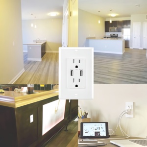 15A 125V USA Wall Mount Outlet 2 cổng 2.4A USB Charger Ổ cắm thông minh TR receptacles ETL cho cho công nghiệp bệnh viện sử dụng - Product Image 6