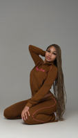 Survêtements contrastés en coton personnalisés Y2k pour femmes, vestes à manches longues d'automne avec pantalons, vêtements de sport streetwear, ensembles 2 pièces pour femmes