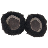 Toupet de remplacement en cheveux humains Afro Kinky Curly Hair pour hommes Toupet Hair Mono Net Durable