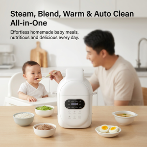Pembuat Makanan Bayi 2-in-1 Grosir: Kaca Borosilikat Tinggi, Uap & Blender, Solusi Makanan Pendamping Tahap 1-3 - Product Image 1