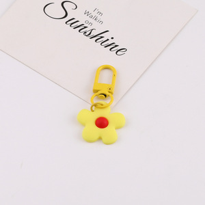 Llavero con colgante de flor colorida, resina plástica, accesorio de joyería DIY para decoración de bolsos y estuches de auriculares, colores aleatorios - Product Image 4