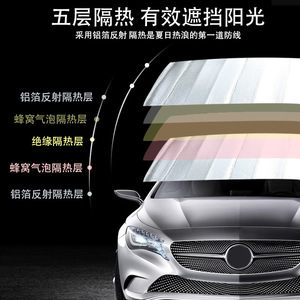 Pare-soleil pliable pour pare-brise avant de voiture, couleur unie, isolation thermique, protection des vitres de voiture - Product Image 3