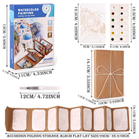 Livre de peinture à l'aquarelle en accordéon pour adultes-Journal de coloriage et d'esquisse bricolage avec scènes florales et naturelles vibrantes et construction