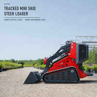 Mini-Kompaktlader T470 mit Raupenantrieb für Landschaftsbau, Gärtnerei und Hofarbeit, 240kg Nennlast, 2 Zylinder, EPA EURO5