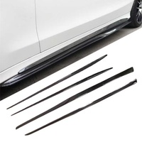 Jupes latérales en fibre de carbone brillante pour Mercedes-Benz Classe C W205 C63 C300 C200, kit d'extensions de spoiler de pare-chocs latéral, 4 pièces