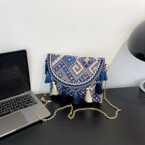 2024 grosir campur Bohemian baru tas bahu wanita selempang musim panas kedatangan baru ketiak Bohemian dicetak tas tangan wanita - Product Image 2