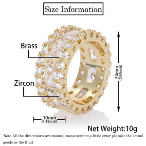 Mixed T-square Zircon <b>Ring</b> Jewelry Retro Trend Hip-hop <b>Ring</b> <b>Men</b> - Product Image 6