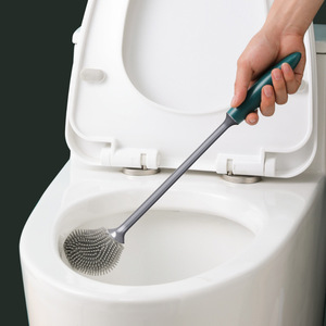 Brosse de toilette de luxe légère électroplaquée en PP+TPR, étanche, pour le golf, nettoyage des coins morts de la salle de bain à domicile, avec long manche - Product Image 3