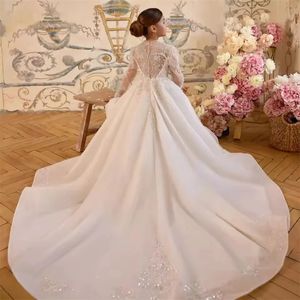 Abiti da Damigella Personalizzati in Avorio per Matrimoni, Applicazioni in Raso, Lunghezza a Terra, Abito da Cerimonia in Pizzo per Prima Comunione, Banchetto e Ballo di Fine Anno - Product Image 2