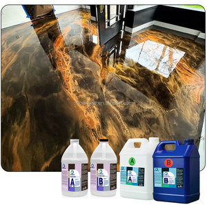 Recubrimiento de Resina Epoxi Metálica 100% <span class=keywords><strong>Autonivelante</strong></span> y Resistente a los Arañazos, Endurecedor para Pisos con Efecto Mármol, Pisos 3D de Concreto - Product Image 1