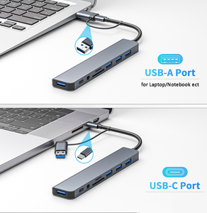 TUTI Bestseller 8-Port HUB USB <span class=keywords><strong>3</strong></span>.0 Multiport-Hub PD 100W TF-Kartenleser 8-in-1 Dockingstation für Laptop mit Farbbox - Product Image 5
