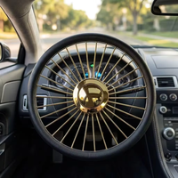 Volant personnalisé de 15 pouces à 32 rayons, style rétro, fil doré, volant vintage pour Chevrolet Impala