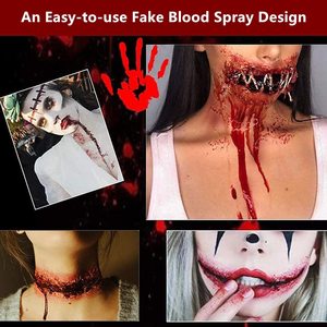 Maquillaje <span class=keywords><strong>de</strong></span> sangre falsa <span class=keywords><strong>de</strong></span> Halloween, 0,35 oz, gotas para ojos <span class=keywords><strong>de</strong></span> sangre en aerosol, <span class=keywords><strong>pintura</strong></span> corporal SFX para disfraz <span class=keywords><strong>de</strong></span> payaso vampiro Zombie, escenario <span class=keywords><strong>de</strong></span> Cosplay - Product Image 6