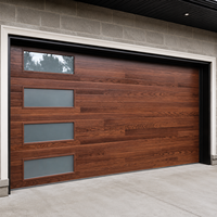 Porte de garage sectionnelle motorisée en aluminium, design moderne, télécommande, conception personnalisée pour projets de villas, allées et jardins
