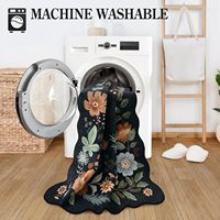 Abstract Kitchen Runner Soft Non-Slip Machine Washable Low Pile Ultra-Thin Stain Resistant Rectangular Hallway Rug Machine Made