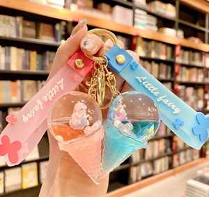 3D Acrylic Cartoon <b>Key</b> <b>Chain</b> With Oil Floating Mermaid Quicksand Ice Cream Acrylic <b>Key</b> <b>Chain</b> Bag Car Pendant - Product Image 2