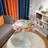 Artisanat fait à la main en résine plante et fleur artisanat pour meubles de maison ménage salon Table basse petite Table ronde