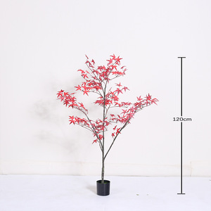 Haut de gamme luxe intérieur salon décoration bionique fleur Art Simulation plante verte érable rouge plantes artificielles verdure - Product Image 6
