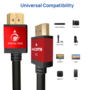 Premium 8K 60Hz <span class=keywords><strong>HDMI</strong></span> <span class=keywords><strong>Cable</strong></span> 4K 120Hz UHD Trenzado HD Alta velocidad Certificado 8K 48Gps <span class=keywords><strong>Mejor</strong></span> <span class=keywords><strong>HDMI</strong></span> 2,1 <span class=keywords><strong>Cable</strong></span> - Product Image 4