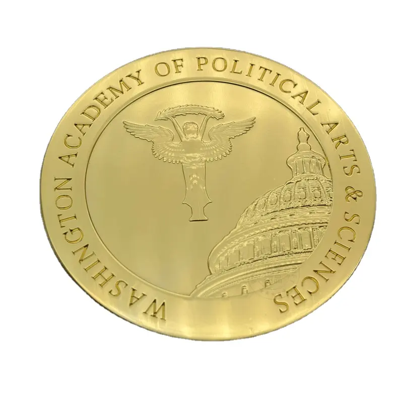 3D Usワシントンアカデミーチャレンジコイン真ちゅう銅金属チャレンジコインブランク亜鉛