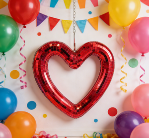 Nouvelles décorations de fête tendance : Boules miroir en forme de cœur rouge creux en gros, accessoires de fête pour <span class=keywords><strong>magnétophone</strong></span> - Product Image 2