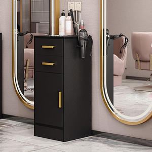 Modern White Salon Trolley Hair Styling Cabinet Barber Shop <b>Storage</b> Unit with <b>Drawers</b> and Side Holder - Product Image 2