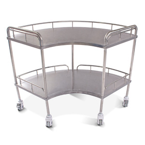 Stainless Steel Instrument Table Fan Shaped 150x46x86 Cm Dental Pet Treatment <b>Cart</b> With Wheels - Product Image 4