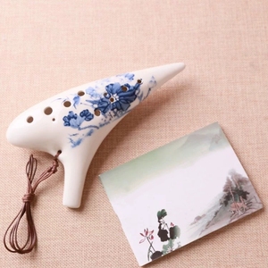โอคาริน่าเซรามิกทรงสามเหลี่ยม 12 รู แบบจีนโบราณ สำหรับนักเรียนมือใหม่ - Product Image 4