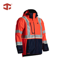 Veste de sécurité réfléchissante thermique unisexe JIADE en polyester haute visibilité pour l'automne, avec capuche et doublure polaire fluorescente