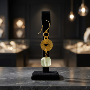 Pendientes Colgantes Chapados en Oro con Piedra de Cuarzo, Estilo Religioso, Joyería de Moda para Mujer - Product Image 4