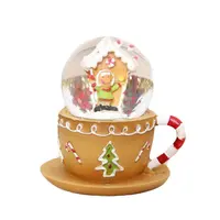 Mini taza de té de jengibre de Navidad personalizada, cúpula de globo de nieve, decoración para el hogar, globo de agua, copos de nieve de frozen