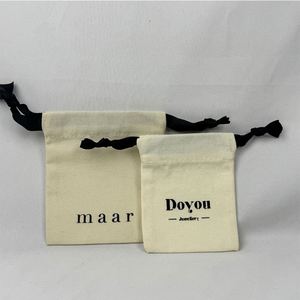 Recyclable Natural Color Cotton Canvas <b>Drawstring</b> <b>Bag</b> Simple Style Pouch <b>Bag</b> for Dust - Product Image 4