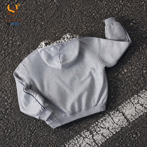 Sweat à capuche personnalisé avec logo, en coton lourd 400 GSM, doublure polaire chaude, broderie, coupe ample, fermeture éclair, pour hommes - Product Image 3
