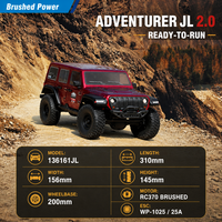 Adventurer JL 2.0 Camion RC Crawler 4x4 Tout-Terrain à l'échelle 1:16 2.4G RTR pour ESC 370 Moteur Brossé Engrenage Métallique Résine