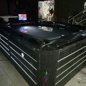 Jacuzzi Acrílico Negro Aristech para 5 Personas, Jacuzzi Familiar <span class=keywords><strong>de</strong></span> Ensueño con Luces LED <span class=keywords><strong>de</strong></span> Lujo y Lámpara <span class=keywords><strong>de</strong></span> Esquina - Product Image 3