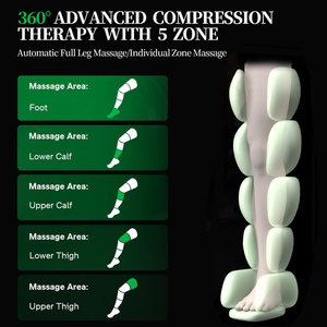 Sepatu bot kompresi sirkulasi darah, pressoterapi drainase limfatik, pemulihan sistem kompres udara, pemijat kaki dan kaki ditingkatkan - Product Image 4