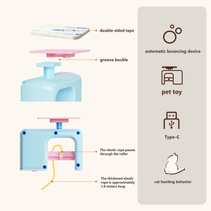 Điện mèo trêu ghẹo đũa thân thiện với môi thông minh vật nuôi đồ chơi cho sự nhàm chán cứu trợ treo cửa Yo-yo mèo con săn bắn tập thể dục vật nuôi đồ chơi - Product Image 3