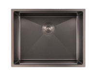 Évier de cuisine multifonctionnel en acier inoxydable fait main, finition gaufrée élégante, noir nano anti-rayures, disponible en 60-80 cm, à poser sous plan.