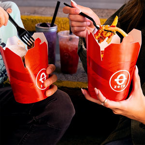 Emballages écologiques jetables pour la restauration rapide, boîtes à doner, <span class=keywords><strong>pâtes</strong></span>, nouilles, kebab avec impression de logo personnalisé sur papier carton - Product Image 1