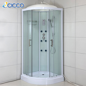 Cabines de douche modernes <span class=keywords><strong>en</strong></span> verre trempé auto-nettoyantes 90x90 cm, blanches, avec receveur de douche - Product Image 3